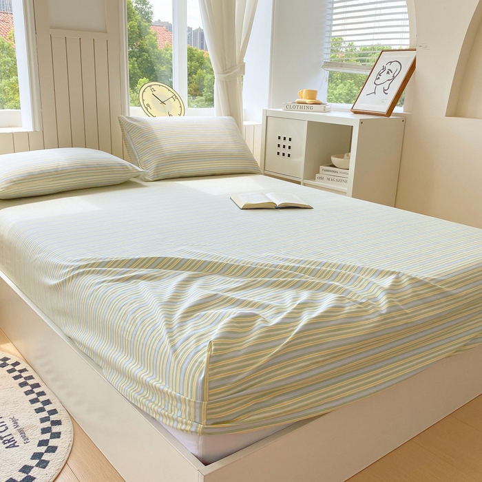 91家纺网 家纺一手货源 找家纺 春皖家纺 2025新款原棉磨毛单床笠 床笠单件-风格一 云水间