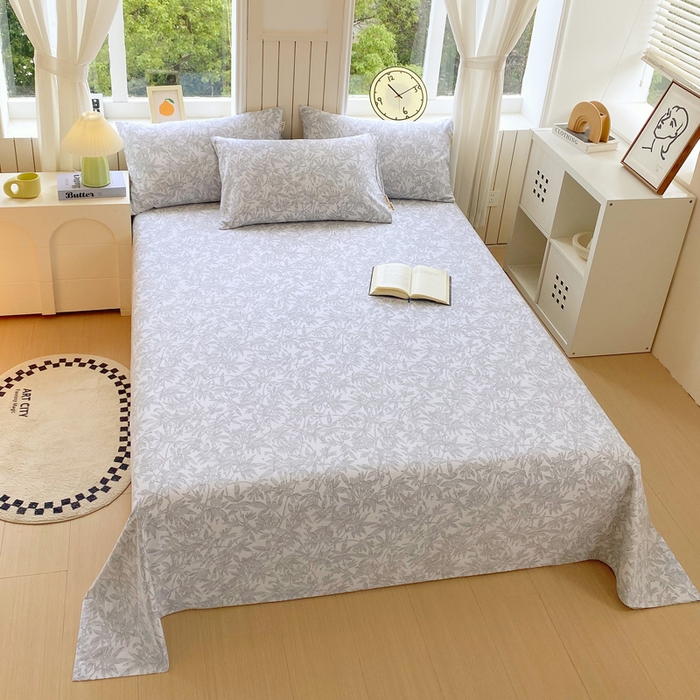 91家纺网 家纺一手货源 找家纺 春皖家纺 2025新款原棉磨毛单床单 床单单件-风格一 恋影春天