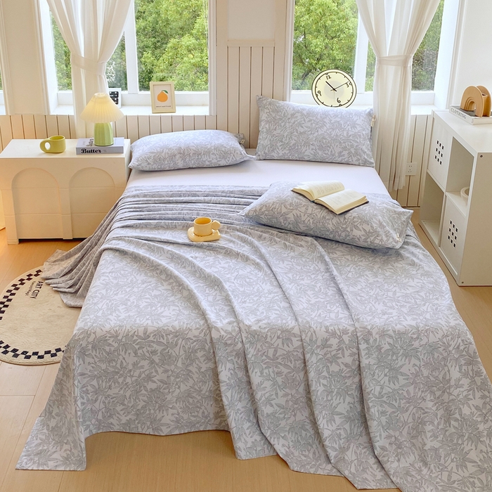 91家纺网 家纺一手货源 找家纺 春皖家纺 2025新款原棉磨毛单床单 床单单件-风格一 恋影春天