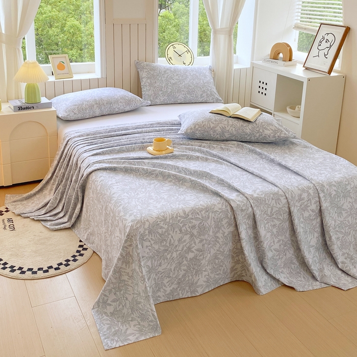 91家纺网 家纺一手货源 找家纺 春皖家纺 2025新款原棉磨毛单床单 床单单件-风格一 恋影春天