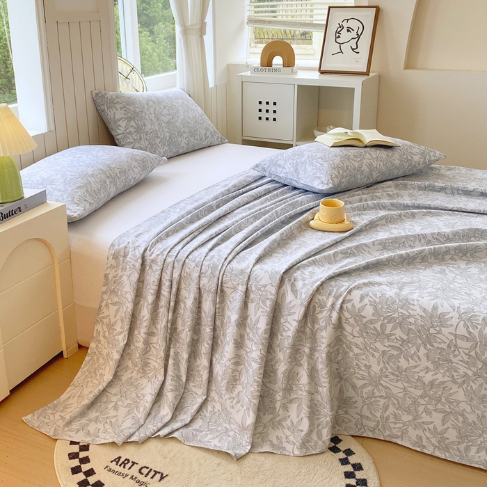 91家纺网 家纺一手货源 找家纺 春皖家纺 2025新款原棉磨毛单床单 床单单件-风格一 恋影春天