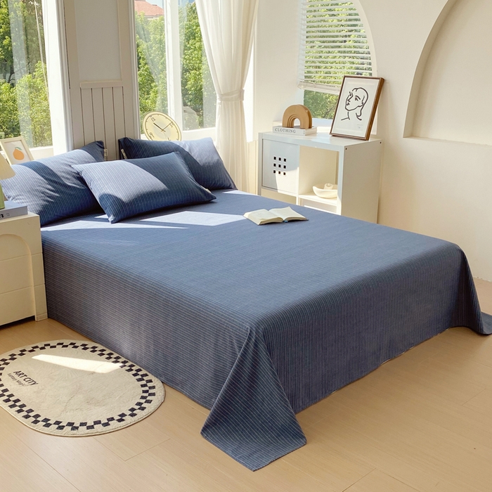 91家纺网 家纺一手货源 找家纺 春皖家纺 2025新款原棉磨毛单床单 床单单件-风格一 梦蓝图