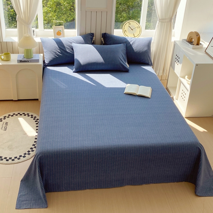 91家纺网 家纺一手货源 找家纺 春皖家纺 2025新款原棉磨毛单床单 床单单件-风格一 梦蓝图