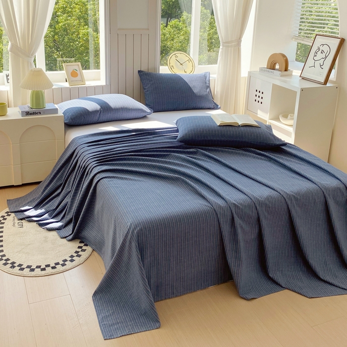 91家纺网 家纺一手货源 找家纺 春皖家纺 2025新款原棉磨毛单床单 床单单件-风格一 梦蓝图