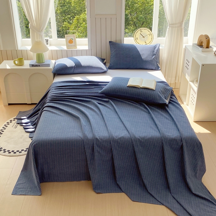 91家纺网 家纺一手货源 找家纺 春皖家纺 2025新款原棉磨毛单床单 床单单件-风格一 梦蓝图