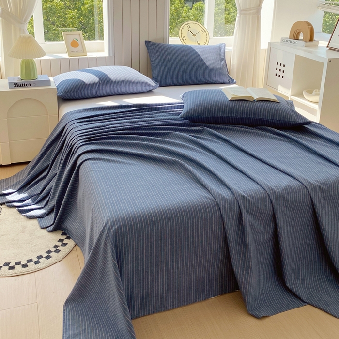 91家纺网 家纺一手货源 找家纺 春皖家纺 2025新款原棉磨毛单床单 床单单件-风格一 梦蓝图