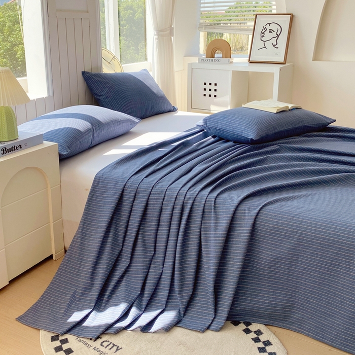 91家纺网 家纺一手货源 找家纺 春皖家纺 2025新款原棉磨毛单床单 床单单件-风格一 梦蓝图