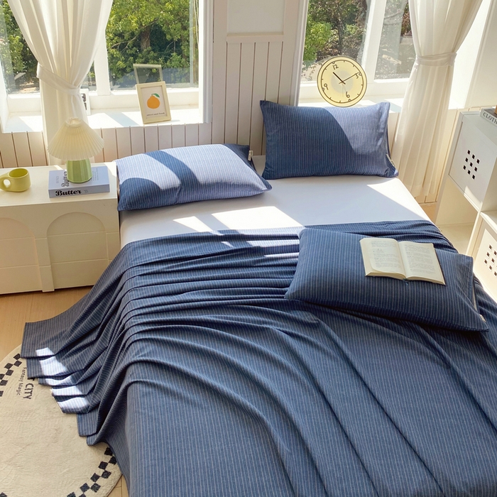 91家纺网 家纺一手货源 找家纺 春皖家纺 2025新款原棉磨毛单床单 床单单件-风格一 梦蓝图