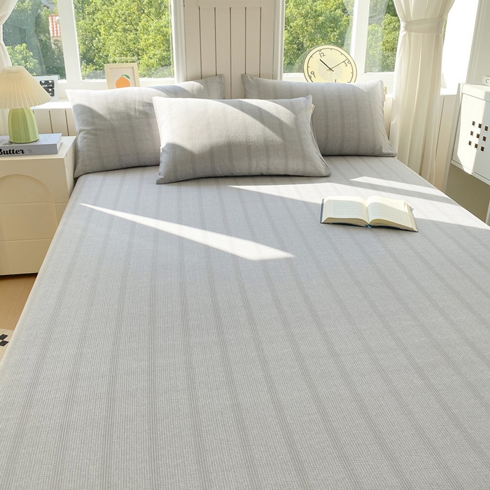 91家纺网 家纺一手货源 找家纺 春皖家纺 2025新款原棉磨毛单床单 床单单件-风格一 暮山灰