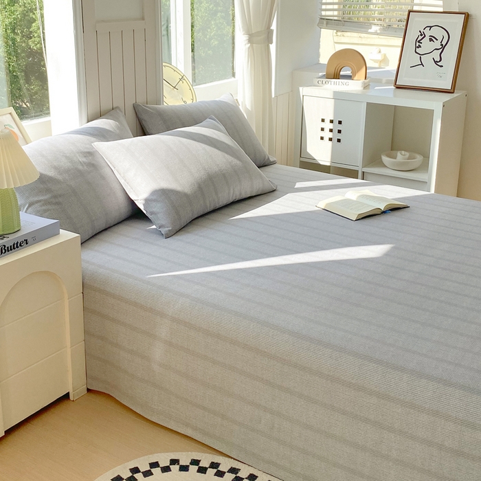 91家纺网 家纺一手货源 找家纺 春皖家纺 2025新款原棉磨毛单床单 床单单件-风格一 暮山灰