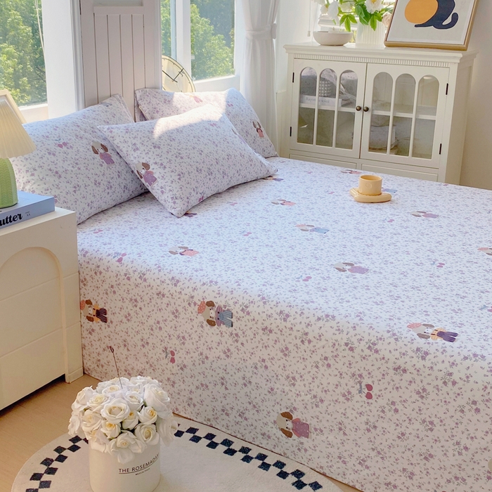 91家纺网 家纺一手货源 找家纺 春皖家纺 2025新款原棉磨毛单床单 床单单件-风格一 旺财