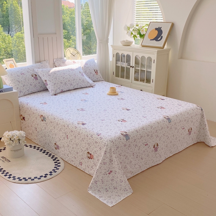 91家纺网 家纺一手货源 找家纺 春皖家纺 2025新款原棉磨毛单床单 床单单件-风格一 旺财