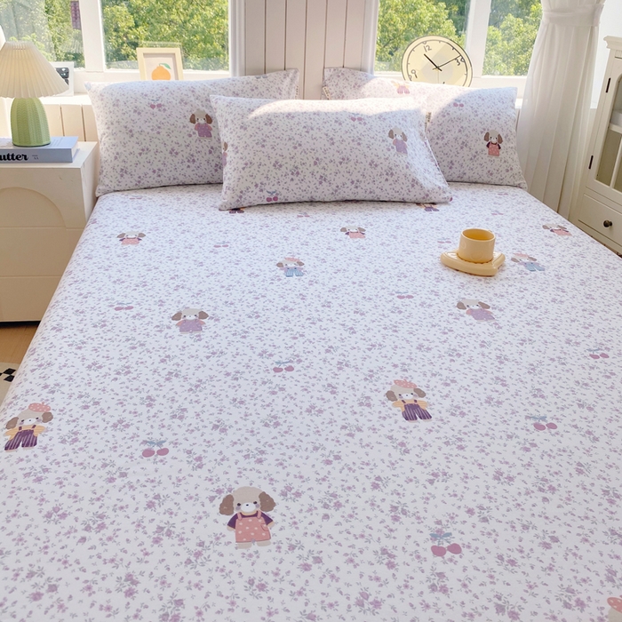 91家纺网 家纺一手货源 找家纺 春皖家纺 2025新款原棉磨毛单床单 床单单件-风格一 旺财