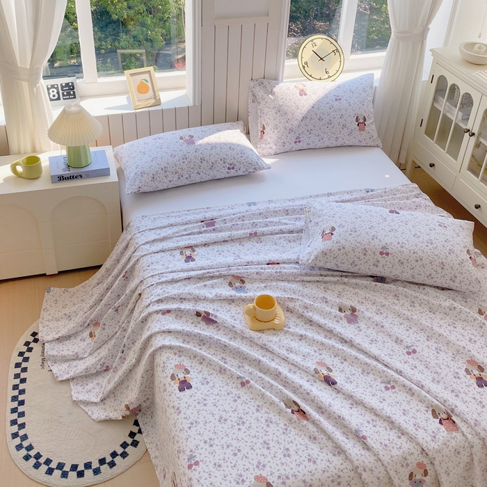 91家纺网 家纺一手货源 找家纺 春皖家纺 2025新款原棉磨毛单床单 床单单件-风格一 旺财