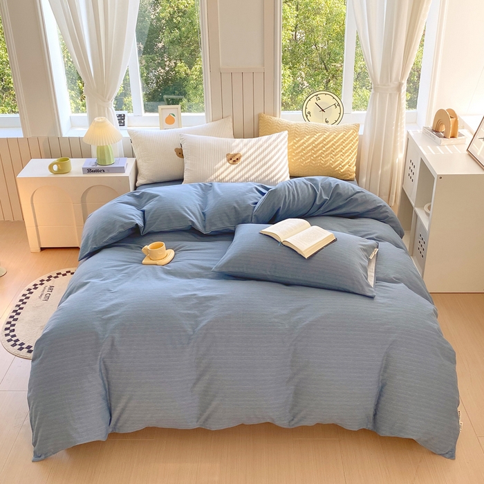 春皖家纺 2025新款原棉磨毛单被套 被套单件-风格一 柏林蓝