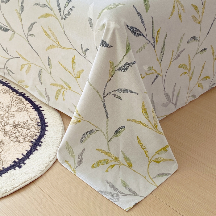 91家纺网 家纺一手货源 找家纺 春皖家纺 2025新款原棉磨毛单床单 床单单件-风格一 叶晴川