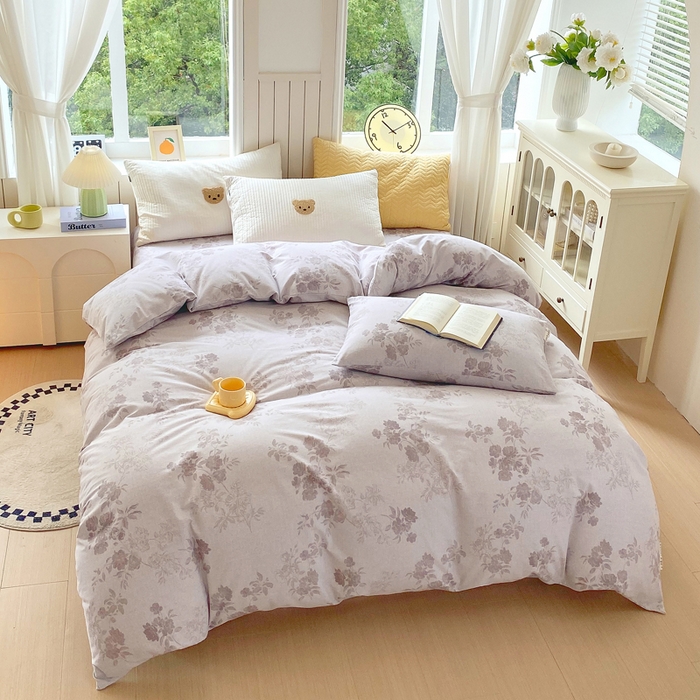 91家纺网 家纺一手货源 找家纺 春皖家纺 2026新款原棉磨毛单被套 被套单件-风格一 花庭悦舞