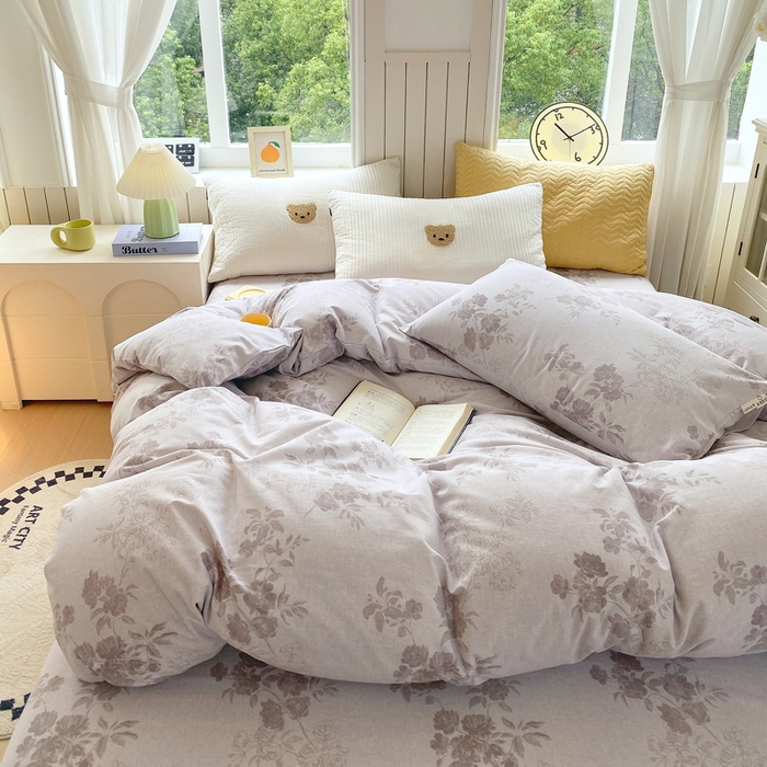 91家纺网 家纺一手货源 找家纺 春皖家纺 2026新款原棉磨毛单被套 被套单件-风格一 花庭悦舞