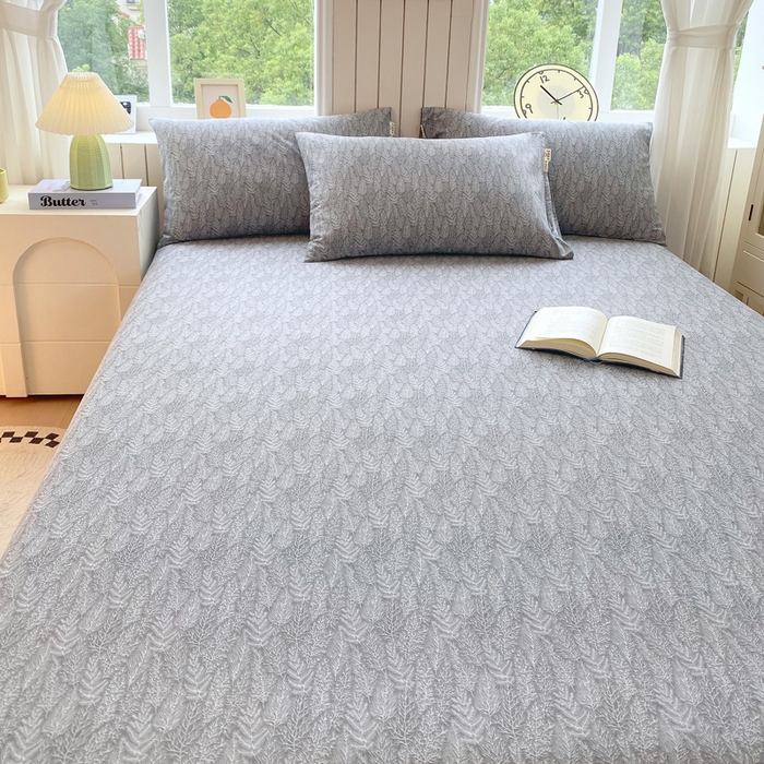 91家纺网 家纺一手货源 找家纺 春皖家纺 2025新款原棉磨毛单床单 床单单件-风格一 叶相思