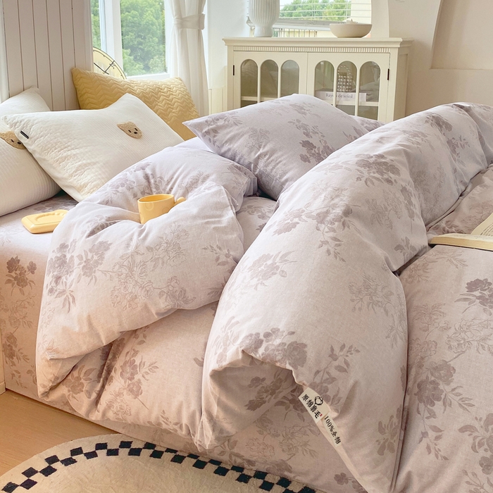 91家纺网 家纺一手货源 找家纺 春皖家纺 2026新款原棉磨毛单被套 被套单件-风格一 花庭悦舞