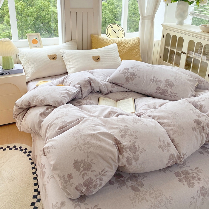 91家纺网 家纺一手货源 找家纺 春皖家纺 2026新款原棉磨毛单被套 被套单件-风格一 花庭悦舞