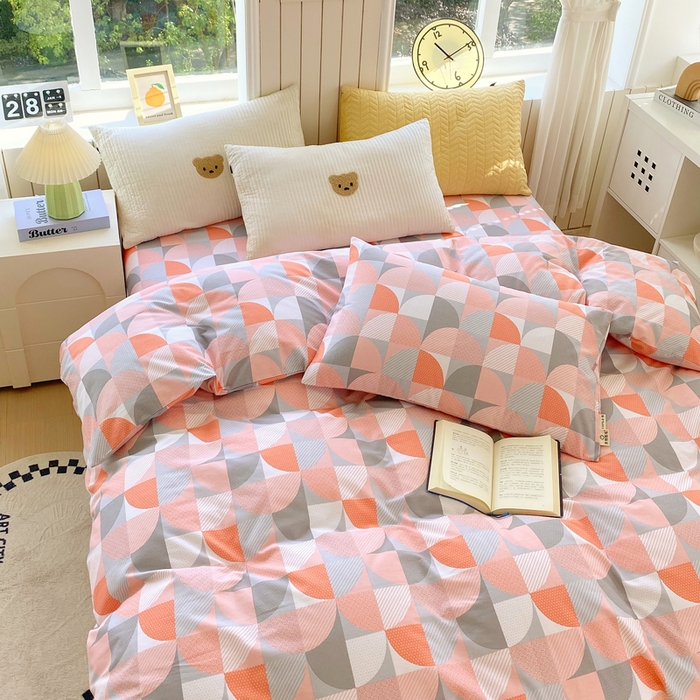 91家纺网 家纺一手货源 找家纺 春皖家纺 2025新款原棉磨毛单被套 被套单件-风格一 几何梦