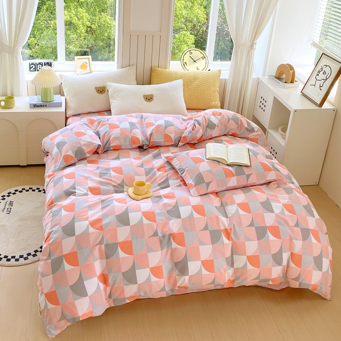 91家纺网 家纺一手货源 找家纺 春皖家纺 2025新款原棉磨毛单被套 被套单件-风格一 几何梦