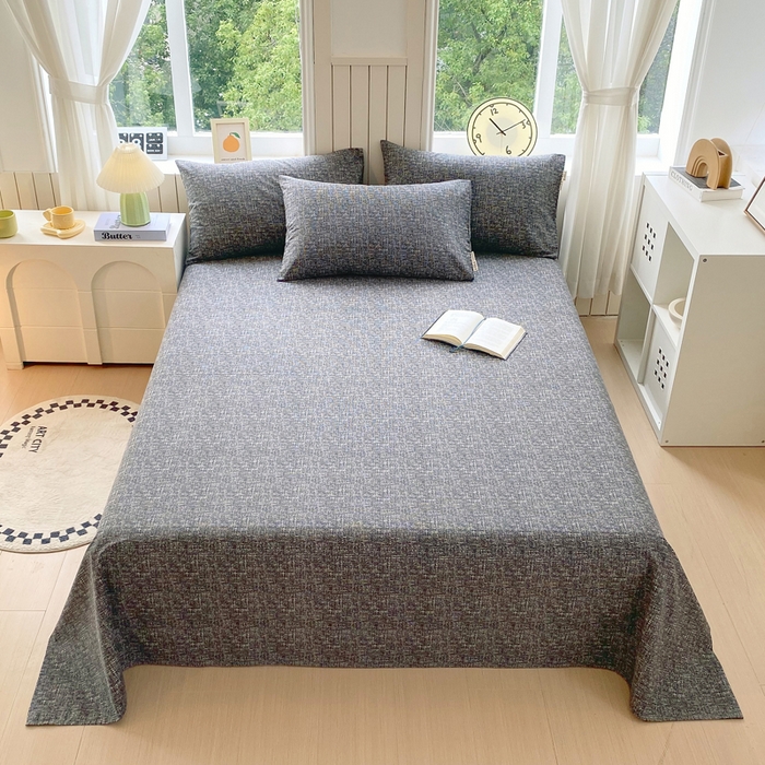 春皖家纺 2025新款原棉磨毛单床单 床单单件-风格一 知性灰