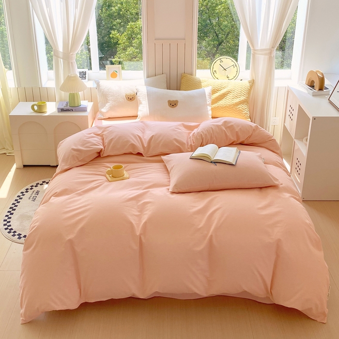 春皖家纺 2025新款原棉磨毛单被套 被套单件-风格一 丽人粉