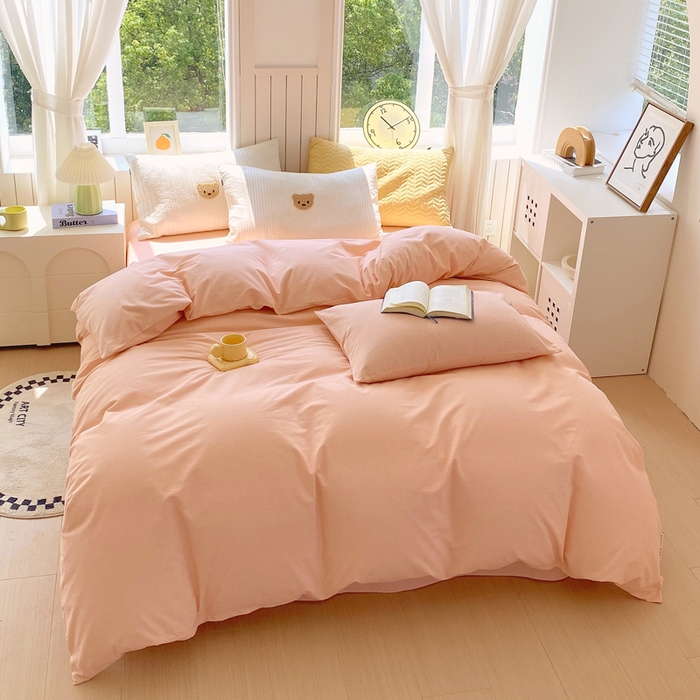 91家纺网 家纺一手货源 找家纺 春皖家纺 2025新款原棉磨毛单被套 被套单件-风格一 丽人粉