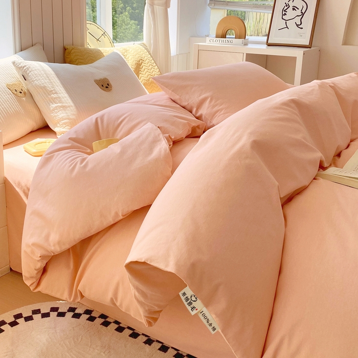 91家纺网 家纺一手货源 找家纺 春皖家纺 2025新款原棉磨毛单被套 被套单件-风格一 丽人粉