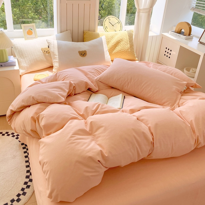 91家纺网 家纺一手货源 找家纺 春皖家纺 2025新款原棉磨毛单被套 被套单件-风格一 丽人粉