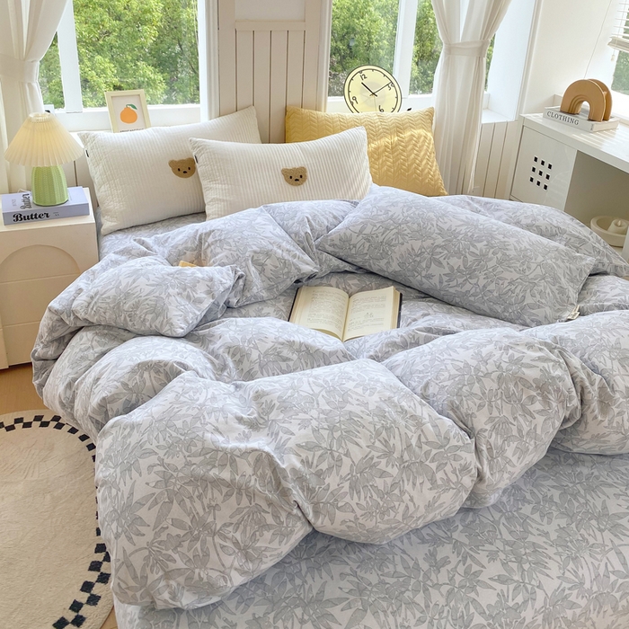 91家纺网 家纺一手货源 找家纺 春皖家纺 2025新款原棉磨毛单被套 被套单件-风格一 恋影春天