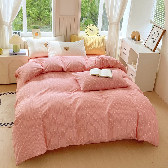 91家纺网 家纺一手货源 找家纺 春皖家纺 2026新款原棉磨毛单被套 被套单件-风格一 梦妮粉