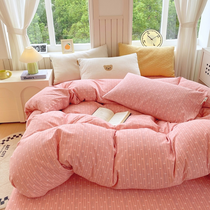 91家纺网 家纺一手货源 找家纺 春皖家纺 2026新款原棉磨毛单被套 被套单件-风格一 梦妮粉