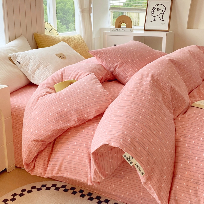 91家纺网 家纺一手货源 找家纺 春皖家纺 2026新款原棉磨毛单被套 被套单件-风格一 梦妮粉