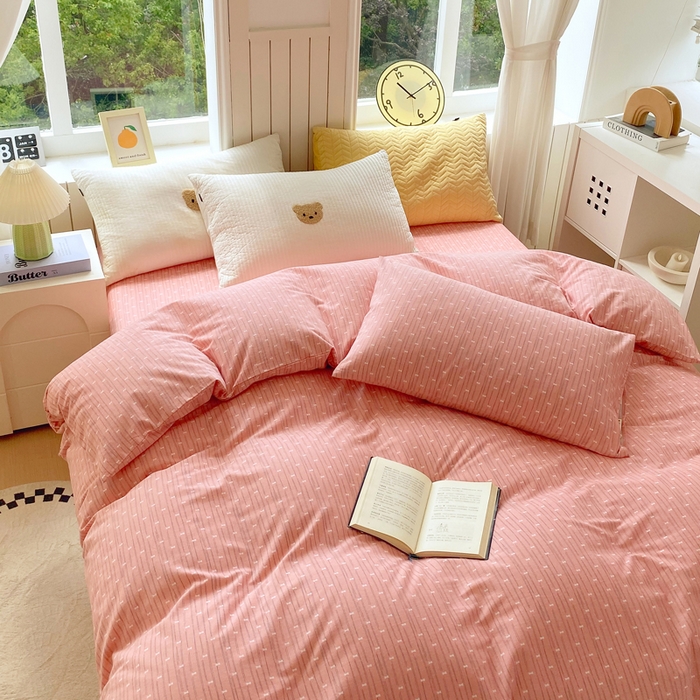 91家纺网 家纺一手货源 找家纺 春皖家纺 2026新款原棉磨毛单被套 被套单件-风格一 梦妮粉