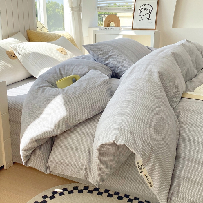 91家纺网 家纺一手货源 找家纺 春皖家纺 2025新款原棉磨毛单被套 被套单件-风格一 暮山灰