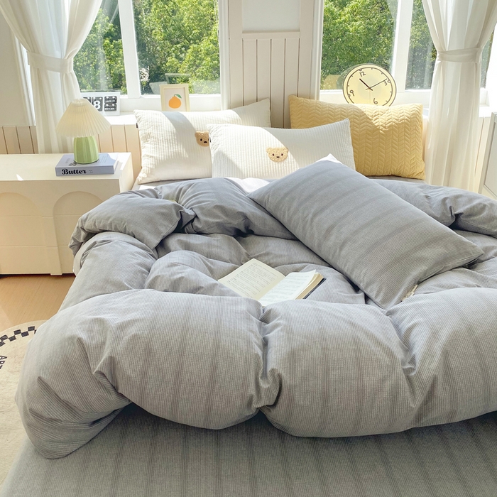 91家纺网 家纺一手货源 找家纺 春皖家纺 2025新款原棉磨毛单被套 被套单件-风格一 暮山灰