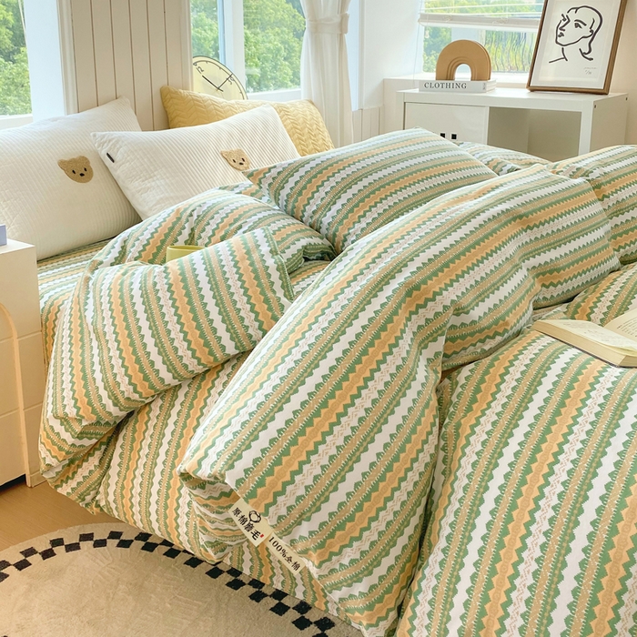 91家纺网 家纺一手货源 找家纺 春皖家纺 2025新款原棉磨毛单被套 被套单件-风格一 拿坡里