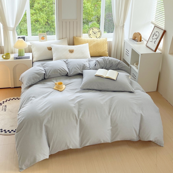 91家纺网 家纺一手货源 找家纺 春皖家纺 2025新款原棉磨毛单被套 被套单件-风格一 雾灰细语