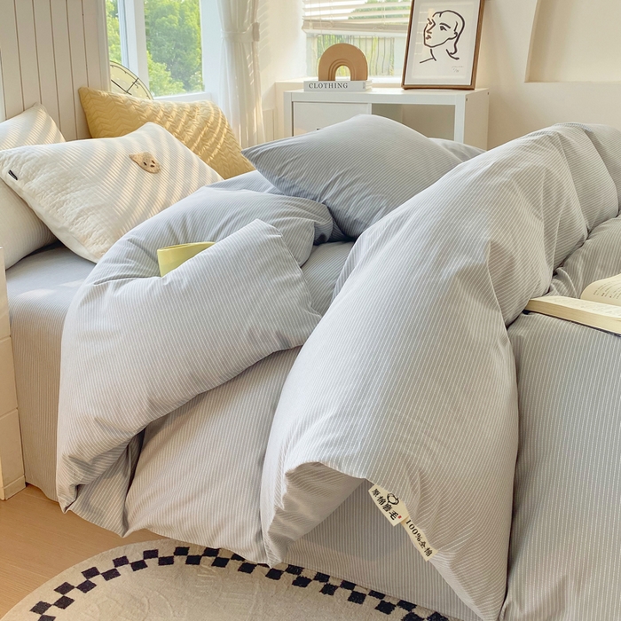 91家纺网 家纺一手货源 找家纺 春皖家纺 2025新款原棉磨毛单被套 被套单件-风格一 雾灰细语