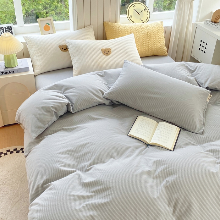 91家纺网 家纺一手货源 找家纺 春皖家纺 2025新款原棉磨毛单被套 被套单件-风格一 雾灰细语