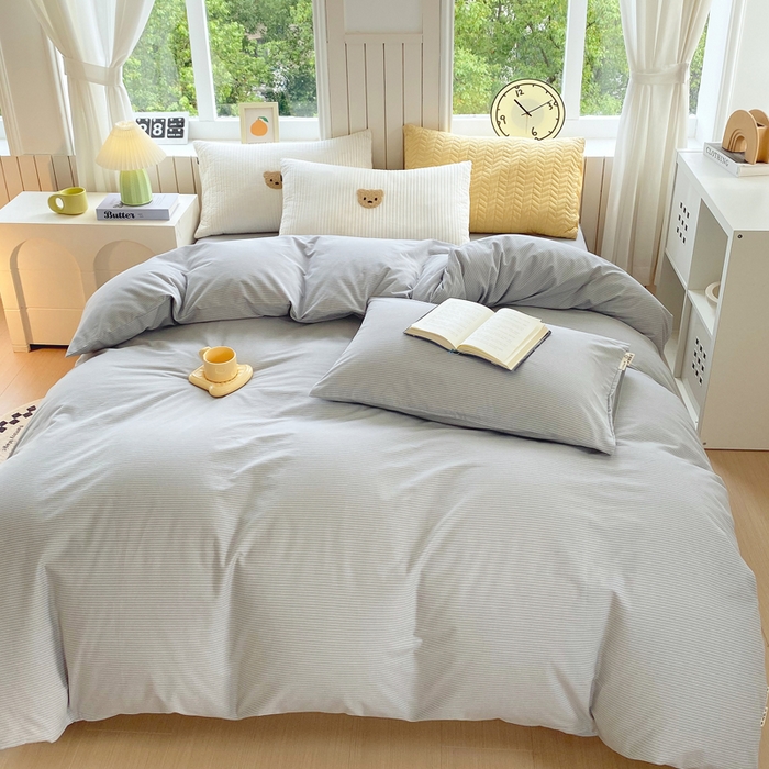 91家纺网 家纺一手货源 找家纺 春皖家纺 2025新款原棉磨毛单被套 被套单件-风格一 雾灰细语