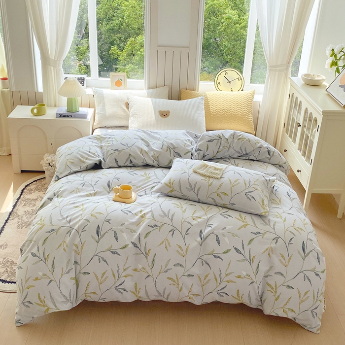 春皖家纺 2025新款原棉磨毛单被套 被套单件-风格一 叶晴川