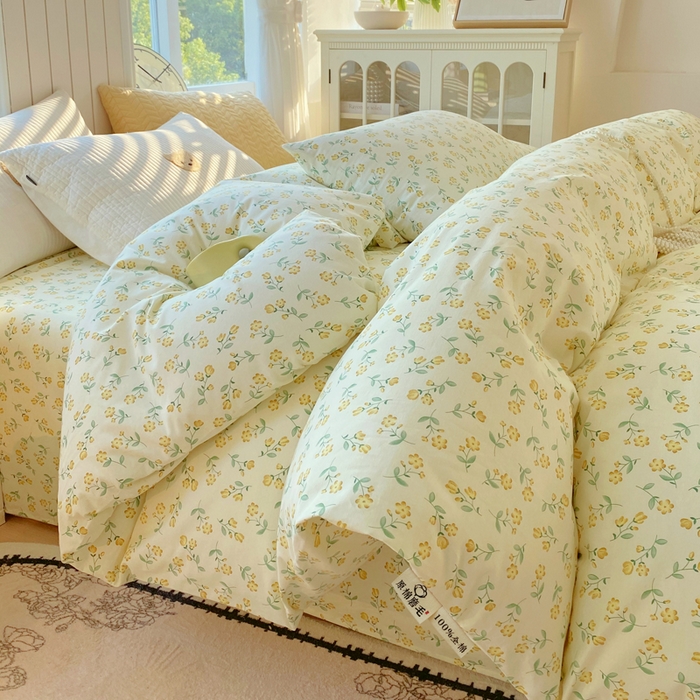 91家纺网 家纺一手货源 找家纺 春皖家纺 2025新款原棉磨毛单被套 被套单件-风格一 知春意