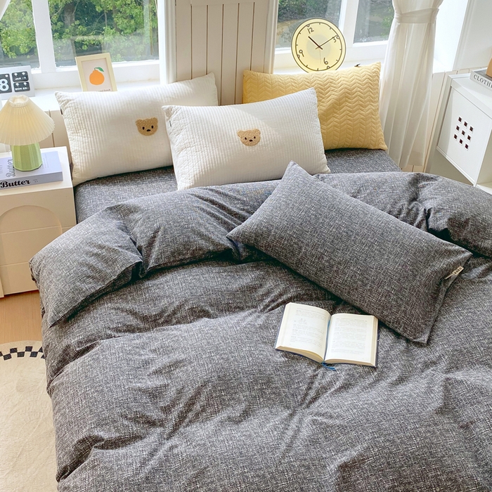 91家纺网 家纺一手货源 找家纺 春皖家纺 2025新款原棉磨毛单被套 被套单件-风格一 知性灰