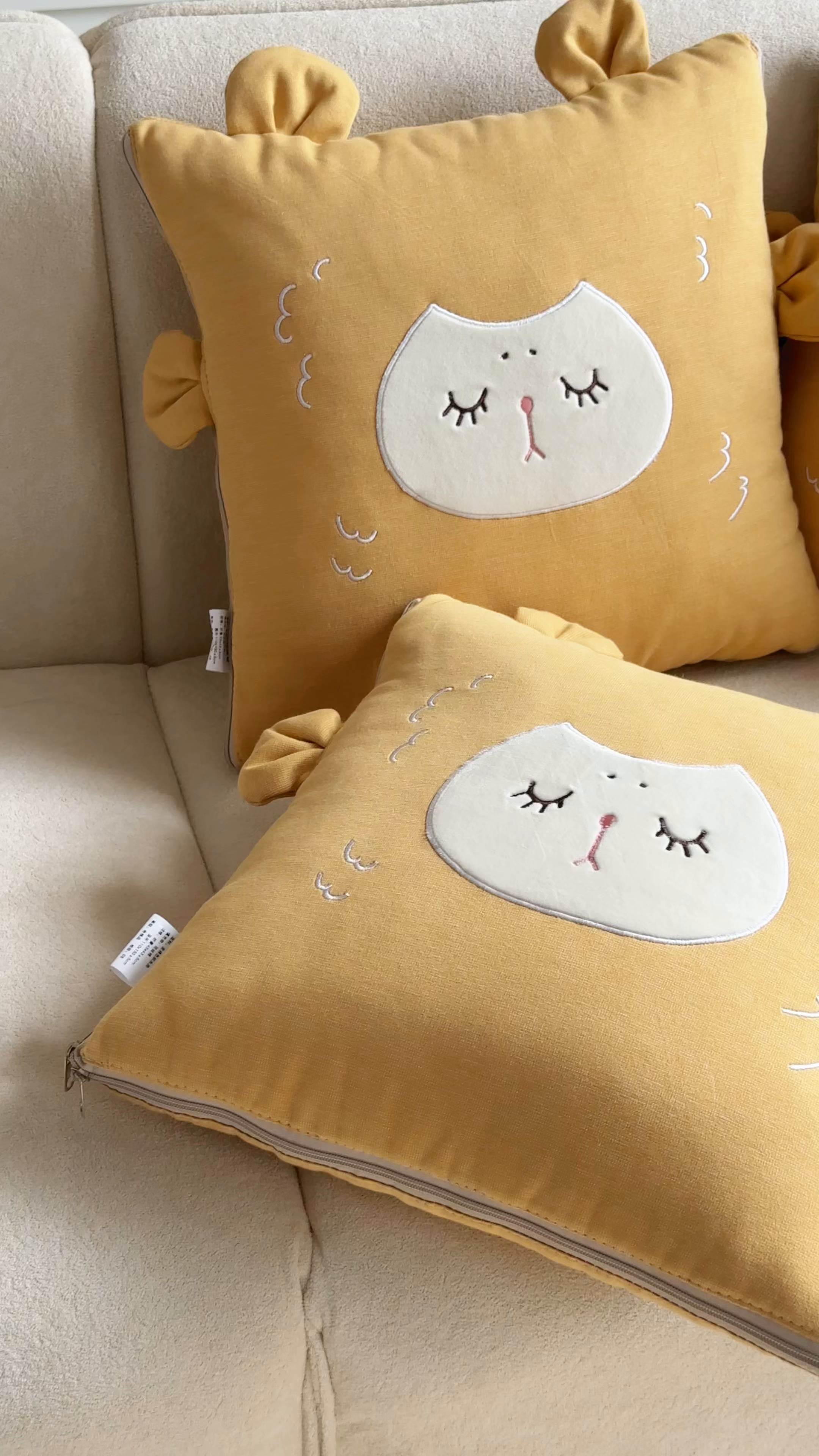 91家纺网 家纺一手货源 找家纺 （总）金喜 2025新款针织棉抱枕靠垫午睡盖毯被酷儿小羊抱枕抱枕被被四季款