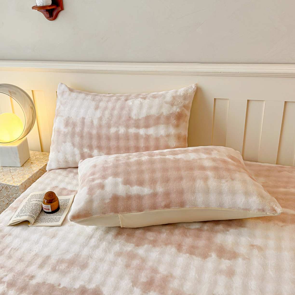 91家纺网 家纺一手货源 找家纺 2025新款兔毛绒高克重保暖床笠 席梦思床笠 云端-奶咖