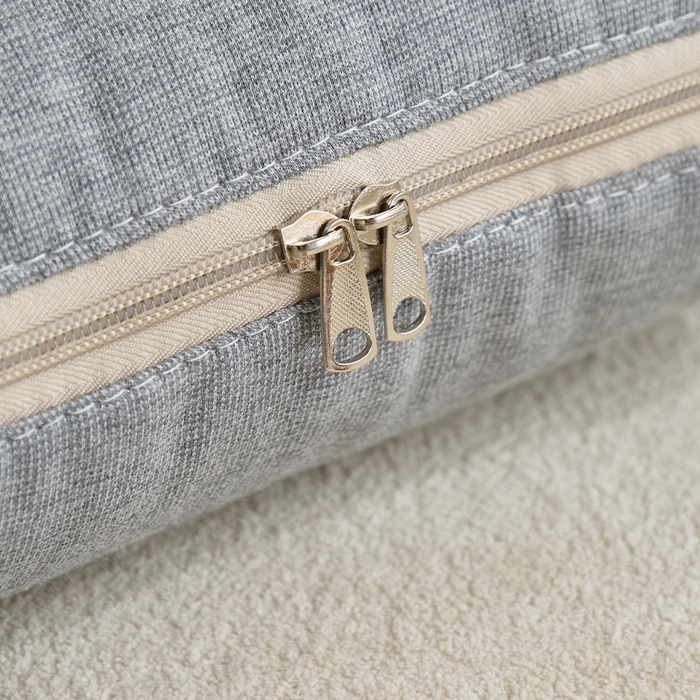 91家纺网 家纺一手货源 找家纺 金喜 2025新款针织棉抱枕靠垫午睡盖毯被酷儿小羊抱枕抱枕被被四季款 针织棉小羊灰色